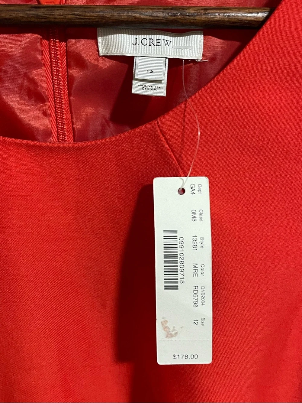 J. Crew Red Sleeveless Fit-and-Flare wool silk blend Dress NEW